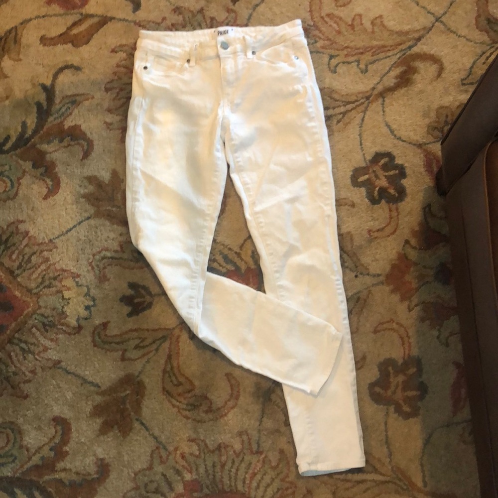 PAIGE Skyline skinny white mid-rise jeans